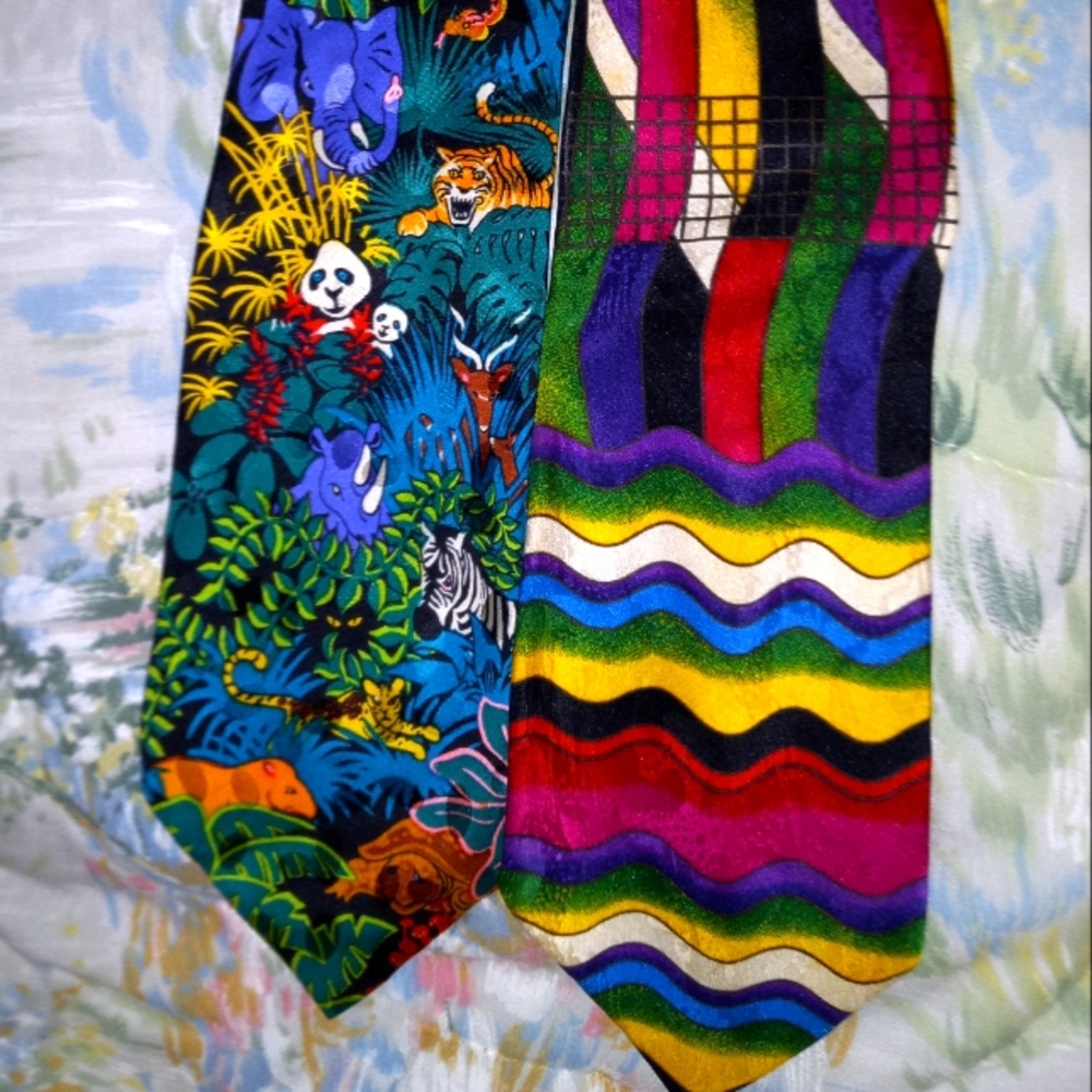 LOT OF 2 Silk Vintage Ties